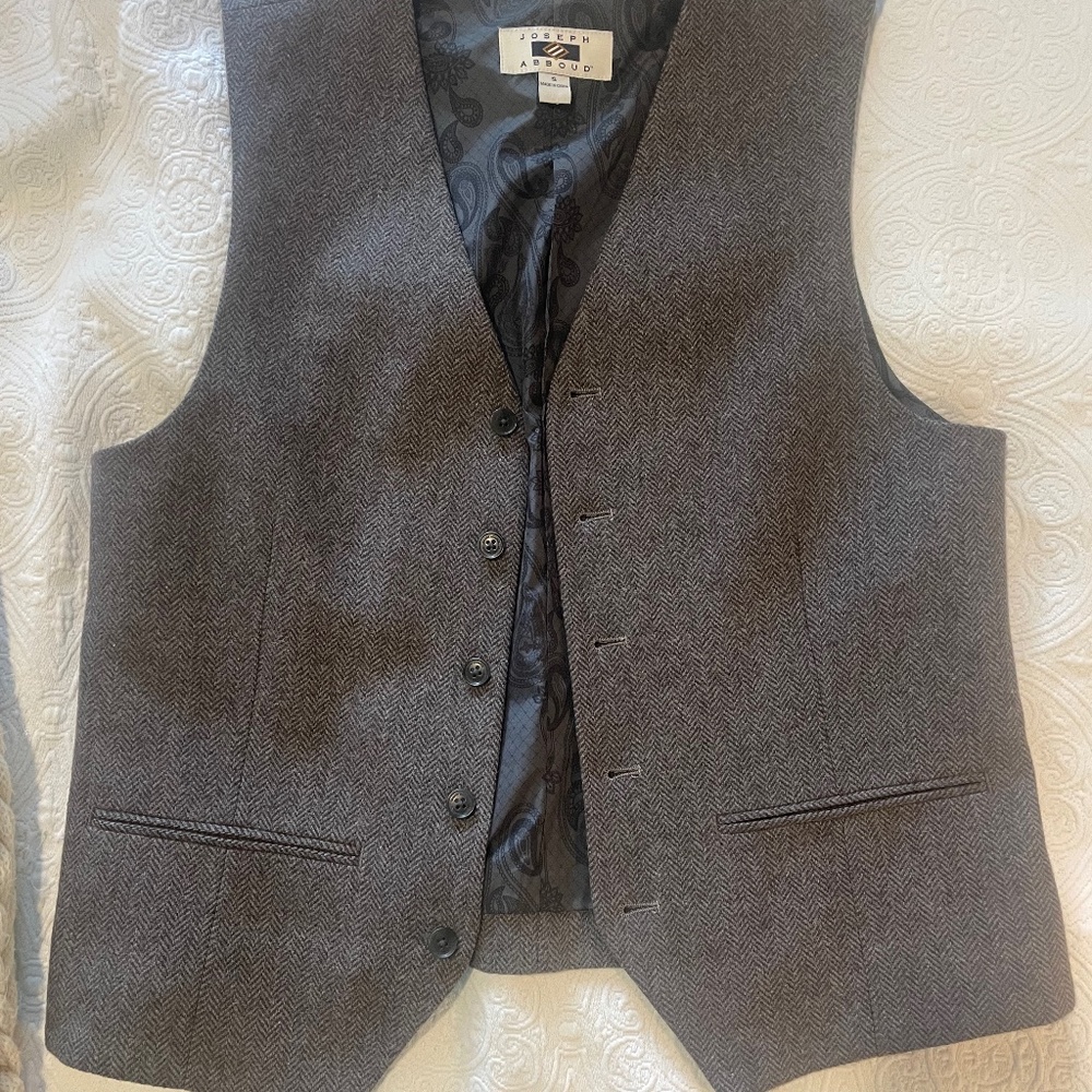 Men’s tweed small suit vest, tweed waistcoat